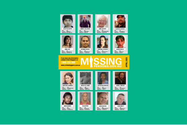 April 2025 missing persons poster news article header image
